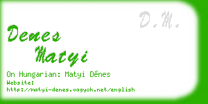 denes matyi business card