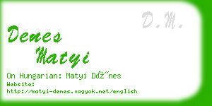 denes matyi business card